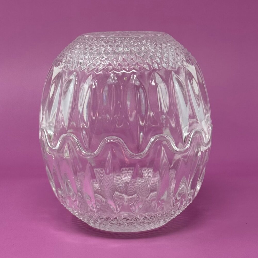 Vintage 2 pc clamshell crystal cut‎ glass candy dish - two serving dishes in one